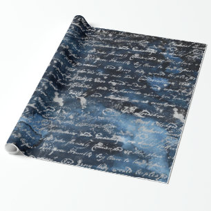 Papel De Regalo Azul de la antigua marina plateada