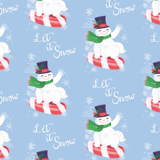 Papel De Regalo Azul de Snowman y Peppermint (Subido por el creador)