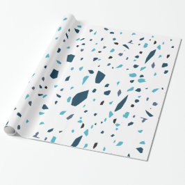 Papel De Regalo Azul del mosaico del terrazo