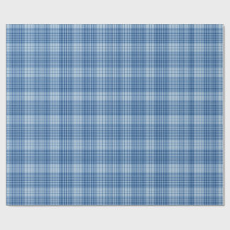 Papel De Regalo Azul Denim Clásico de Cuadros