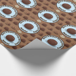 Papel De Regalo Azul dulce y Gooey estupendo del cumpleaños del