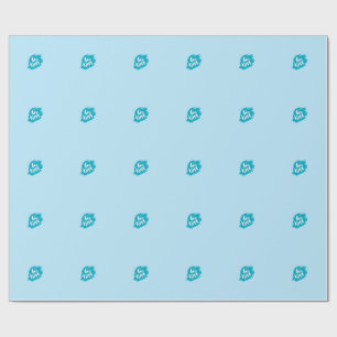 Papel de regalo azul elegante personalizado