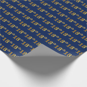 Papel De Regalo Azul, Falso Oro 18º (Decimoctavo) Evento