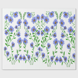 Papel De Regalo Azul floral