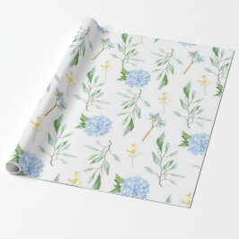 Papel De Regalo Azul Floral