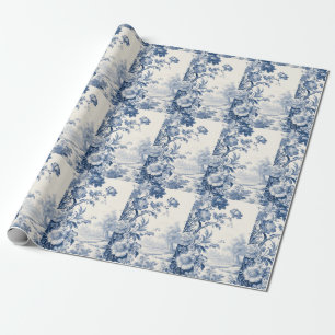 Papel De Regalo Azul floral de Francia