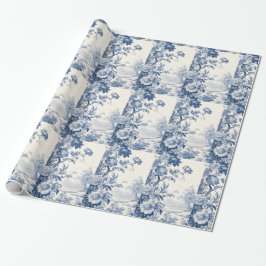 Papel De Regalo Azul floral de Francia