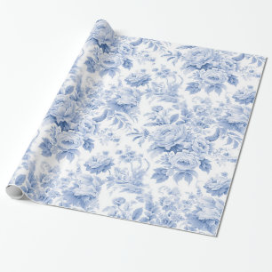 Papel De Regalo Azul floral de Francia