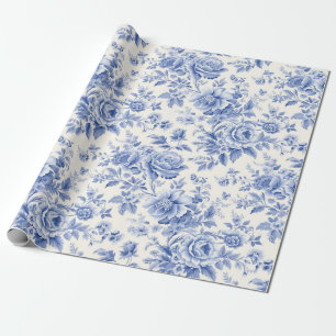 Papel De Regalo Azul floral de Francia