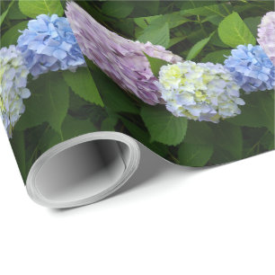 Papel De Regalo Azul floral morado floral rosa de hormigón floral