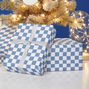 Papel De Regalo Azul/Gris y blanco controlados