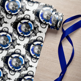 PAPEL DE REGALO AZUL HABILIDADES VINTAGE CREEPY NAVIDADES