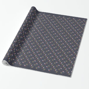 Papel De Regalo Azul Heeler de Kawaii del navidad