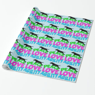 Papel De Regalo Azul lindo de la agilidad del perro