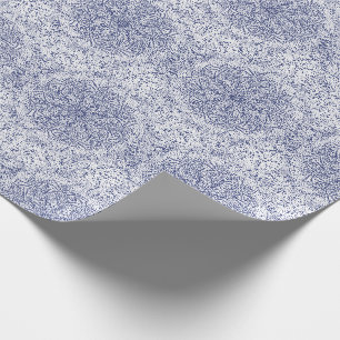 Papel De Regalo Azul Marina Única Elegante Moderna Copo de Nieve