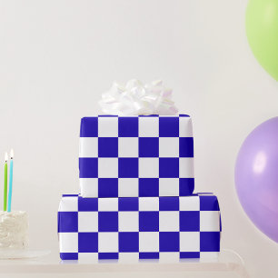 Papel De Regalo Azul marino a cuadros 