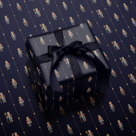 Papel de regalo azul marino clásico para cascanuec
