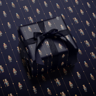 Papel de regalo azul marino clásico para cascanuec