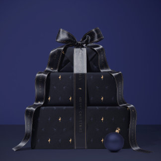Papel de regalo azul marino de lujo