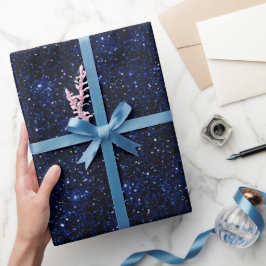 Papel De Regalo Azul Marino Profundo Patrón de Brillo Azul Oscuro 