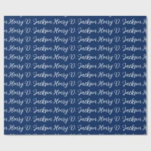 Papel De Regalo Azul marino único escritura clásica lisa