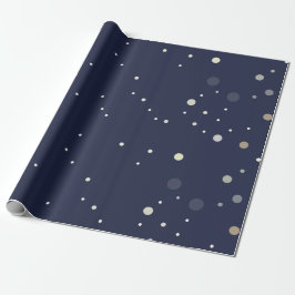 Papel De Regalo Azul Medianoche con Patrón de Punto Moderno