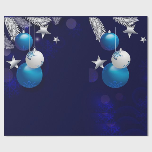 Papel De Regalo Azul navidad (Superficie plana)