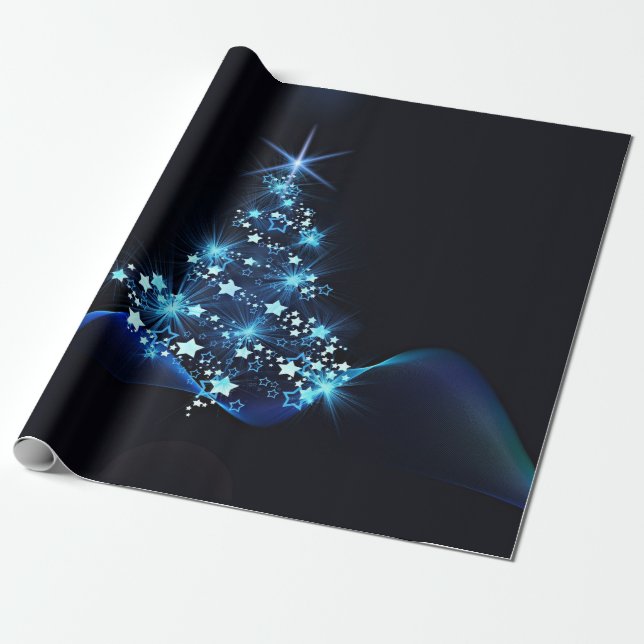 Papel De Regalo Azul navidad (Desenrollado)