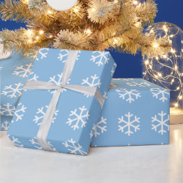 Papel de regalo azul Navidad copo de nieve