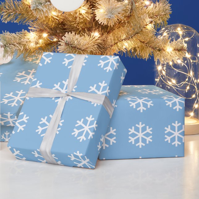 Papel de regalo azul Navidad copo de nieve (Vacaciones)