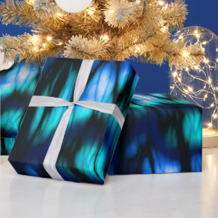 Papel De Regalo Azul negro y turquesa abstracto