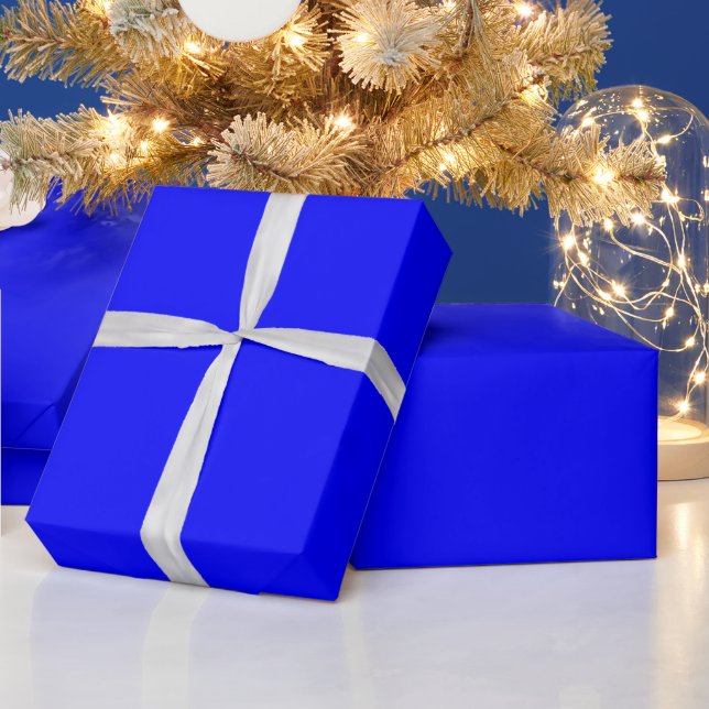 Papel De Regalo Azul neón color sólido (Vacaciones)
