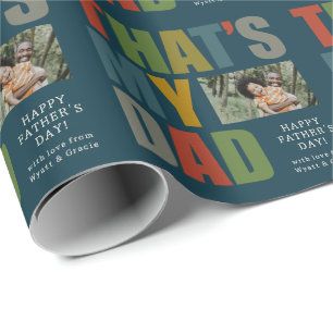 Papel De Regalo Azul oscuro que es el día de mi padre