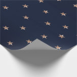 Papel De Regalo Azul oscuro y rosa dorado rosa brillo estrellas es<br><div class="desc">Papel de regalo personalizado</div>