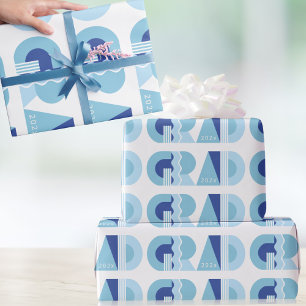 Papel de regalo azul para la promoción de 2026