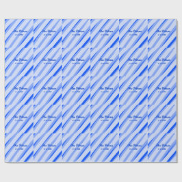 Papel De Regalo azul pastel añadir nombre fecha boho retro patrón 