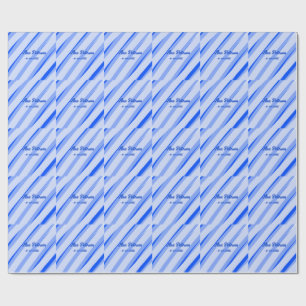 Papel De Regalo azul pastel añadir nombre fecha boho retro patrón