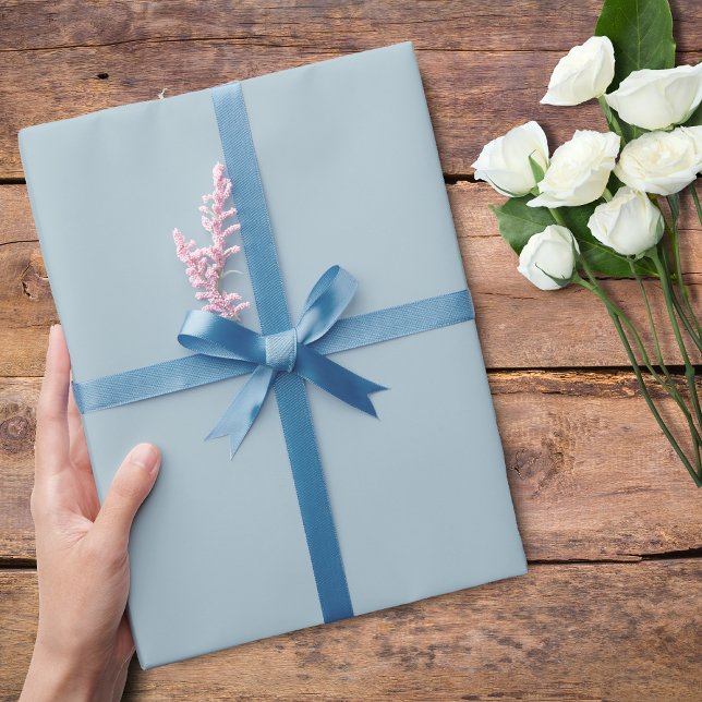 Papel De Regalo Azul Pastel Color Sólido | Clásico | Elegante (Subido por el creador)