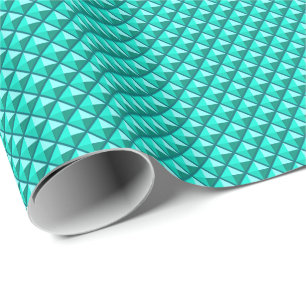 Papel De Regalo Azul pavo real, aspecto de esmalte, rejilla con ta