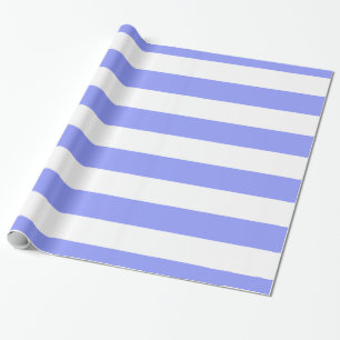 Papel De Regalo Azul Periwinkle, Blanco XL Rayas Patrón