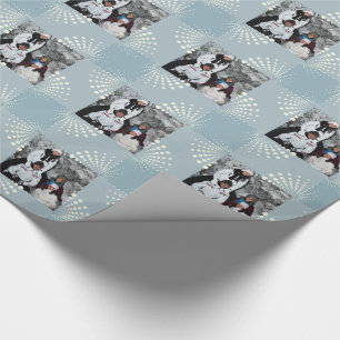 Papel De Regalo Azul personalizado foto del invierno
