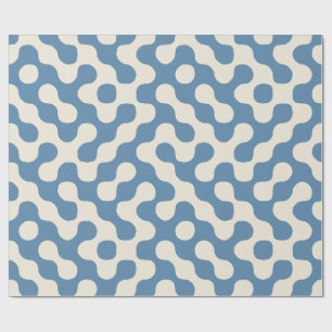 Papel De Regalo Azul Polvoriento Geométrico Abstracto de Mitad de