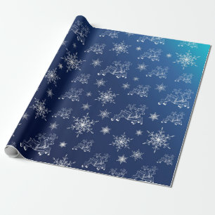 Papel De Regalo azul, reno, estrella, estrellas, copo de nieve, na