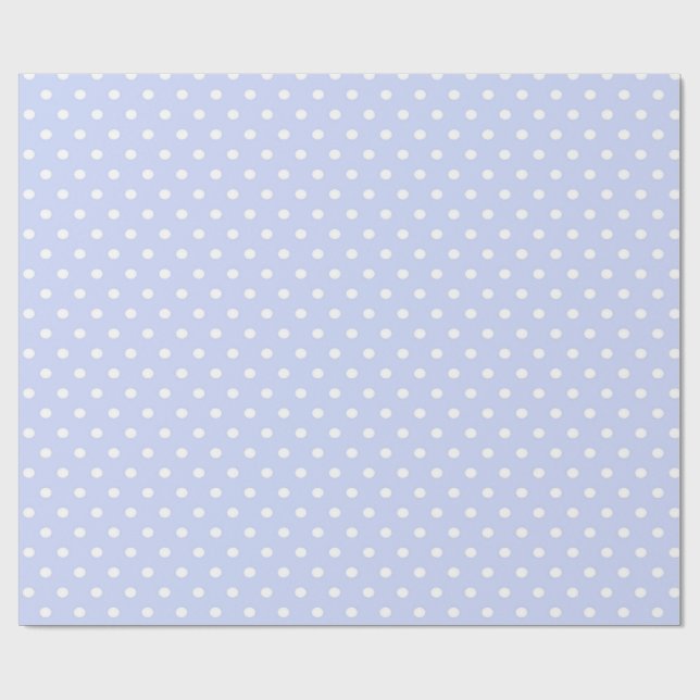 Papel de Regalo Azul Suave con Puntos Blancos (Superficie plana)