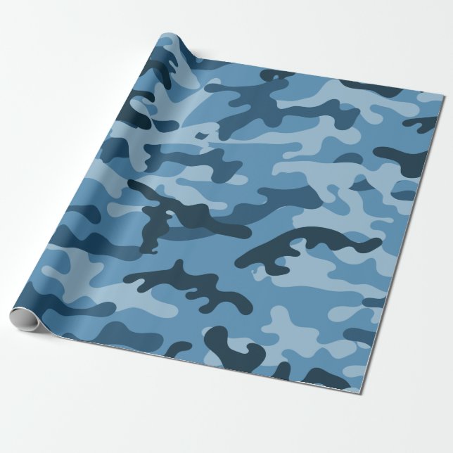 PAPEL DE REGALO "AZUL URBANO CAMO" (Desenrollado)