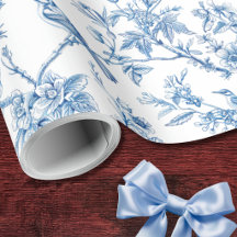 Azul y Blanco Chinoiserie Floral Aves