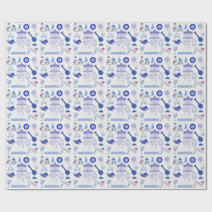 Papel De Regalo Azul y Blanco de Grecia