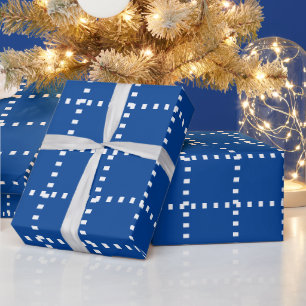 Papel De Regalo Azul y Blanco Simple Minimalista