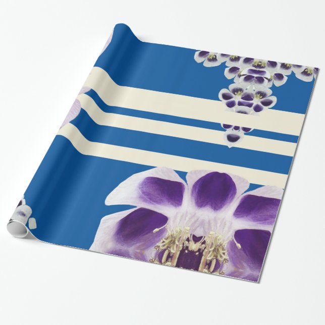 Papel de regalo azul y morado, elegante (Desenrollado)