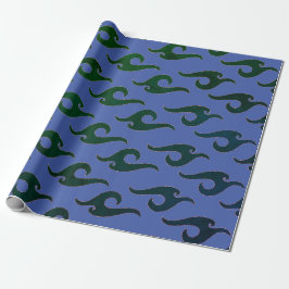 Papel de regalo AZUL Y NEGRO PATRÓN JAPONÉS